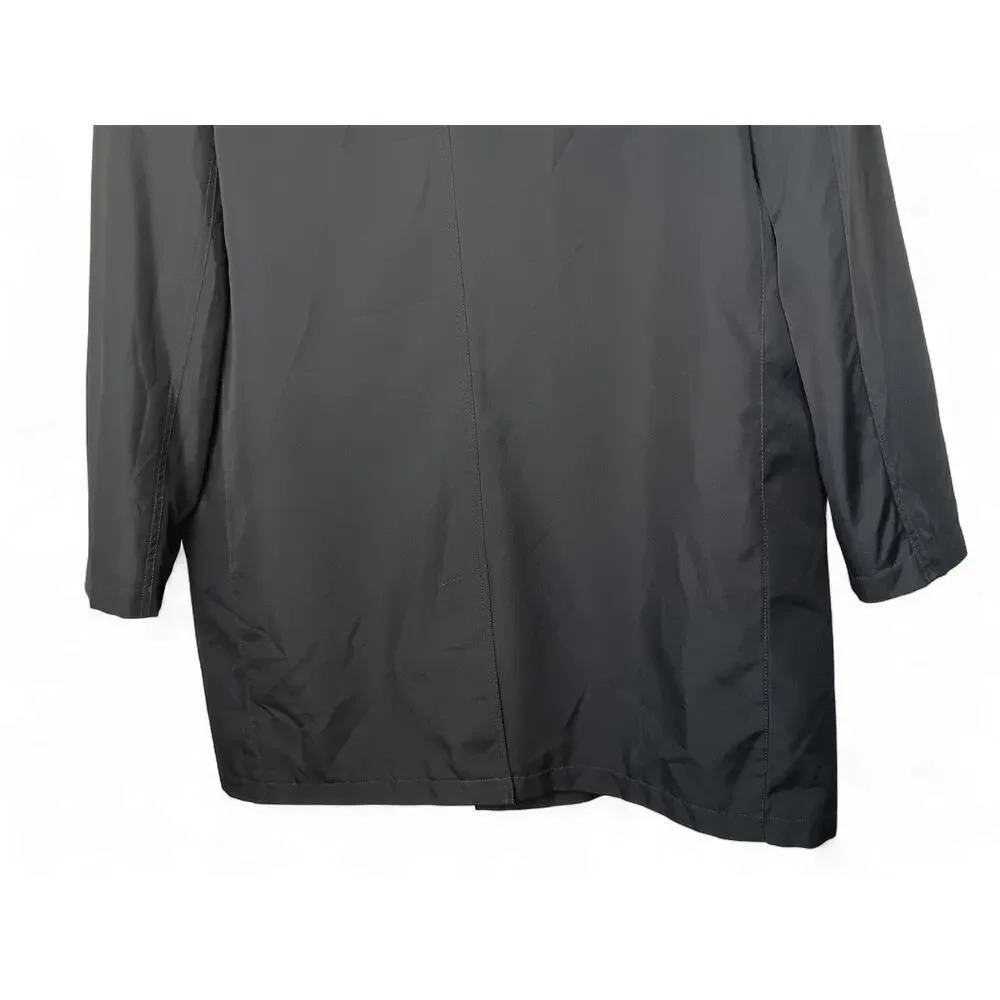 Cole Haan Men's Black Lightweight Trench Coat Size XL Water Resistant Button